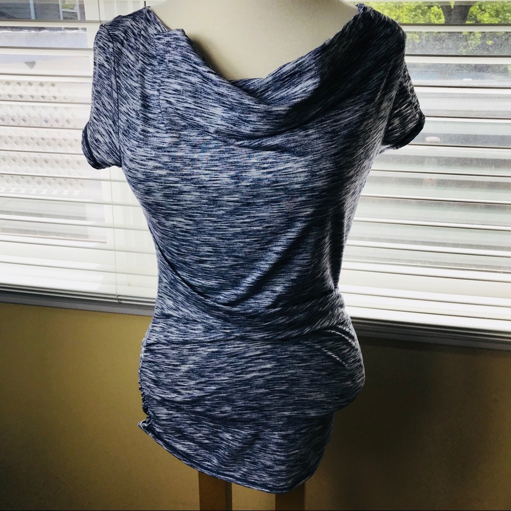 NWT Studio M Michela Top  
Navy Blue Marled 
Cowl